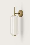 Elma retro wall light in fluted glass and gilded metal. Aromas. 