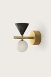 Oneta wall light in gilded metal and black marble. Aromas. 