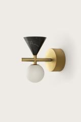 Oneta wall light in gilded metal and black marble