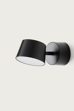 Small adjustable bedside wall lamp black Nera. Aromas. 