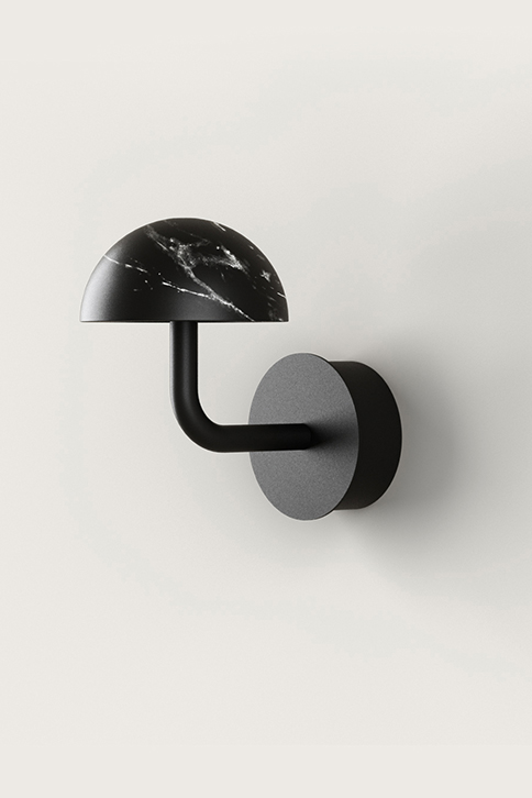 Small wall lamp in black marble and black metal Dussa. Aromas. 