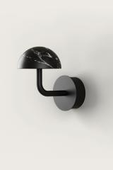 Small wall lamp in black marble and black metal Dussa
