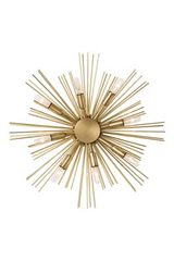 Grande applique soleil ou plafonnier en laiton antique Jiten,. Arteriors. Grande applique soleil ou plafonnier en laiton antique Jiten,. Arteriors.