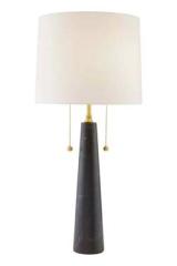 Grande lampe de table classique en marbre noir Sidney. Arteriors. 