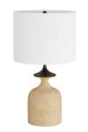 Grande lampe de table en travertin et métal bronze Bridgeport. Arteriors. 