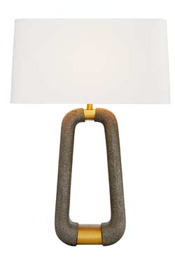 Lampe de table en pierre graphite et laiton vieilli Gianni. Arteriors. 