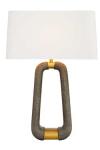 Lampe de table en pierre graphite et laiton vieilli Gianni. Arteriors. 