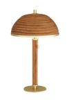 Lampe de table en rotin et laiton antique Annette. Arteriors. Lampe de table en rotin et laiton antique Annette. Arteriors.