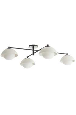 Plafonnier 4 lumières en céramique et acier noir Glaze. Arteriors. 