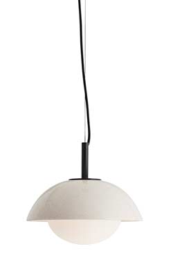 Suspension simple en céramique et verre opale Glaze. Arteriors. 