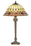 Belle époque lampe style Tiffany avec cabochons moyen modèle pied droit. Artistar. 