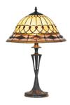 Belle époque lampe style Tiffany avec cabochons moyen modèle pied travaillé. Artistar. 