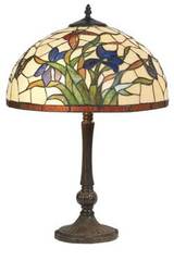 Iris bleu lampe style Tiffany à fleurs bleues moyen modèle. Artistar. Iris bleu lampe style Tiffany à fleurs bleues moyen modèle. Artistar.