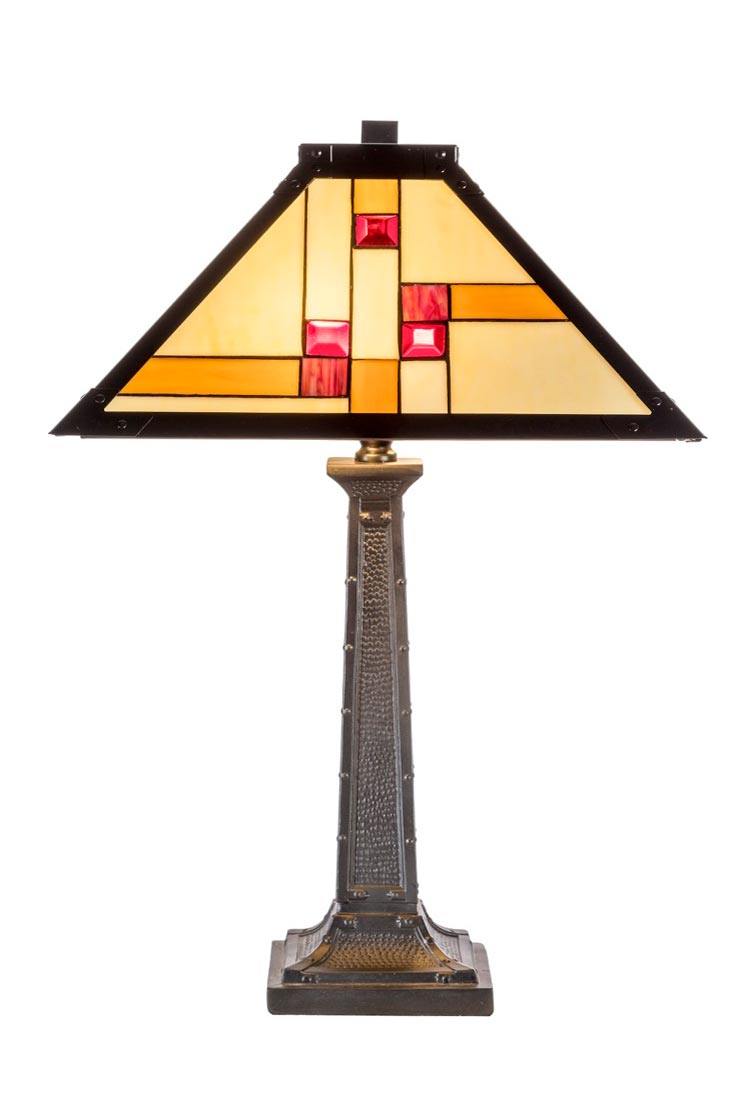 Lampe de table Art Déco avec pied couleur bronze. Artistar. 