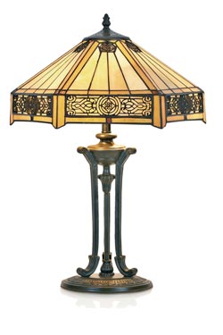 Lampe de table Art Déco jaune pâle. Artistar. 