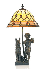 Lampe de table Belle Epoque avec cabochons et losanges. Artistar. Lampe de table Belle Epoque avec cabochons et losanges. Artistar.