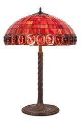 Lampe de table rouge style Tiffany . Artistar. Lampe de table rouge style Tiffany . Artistar.