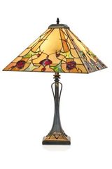 Lampe de table Tiffany avec abat-jour pyramide en verre. Artistar. Lampe de table Tiffany avec abat-jour pyramide en verre. Artistar.