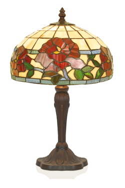 Lampe de table Tiffany coquelicot rouge. Artistar. 