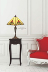 Lampe de table Tiffany en verre jaune et rouge. Artistar. 