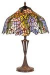 Lampe de table Tiffany florale et pied trois faisceaux. Artistar. 