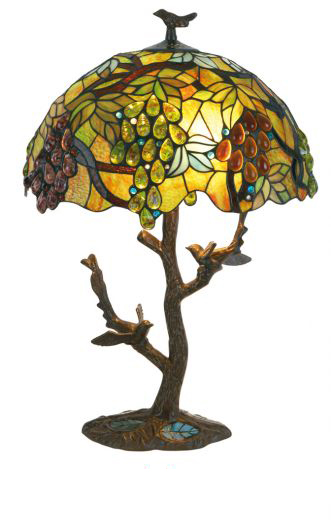 Lampe de table Tiffany motif vigne . Artistar. 