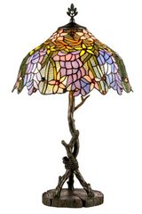 Lampe de table Tiffany végétale et pied branche. Artistar. Lampe de table Tiffany végétale et pied branche. Artistar.