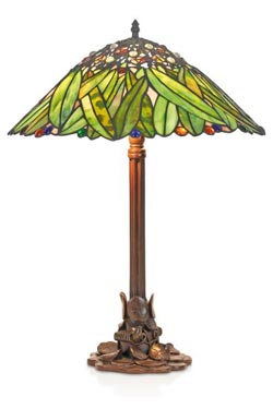 Lampe de table Tiffany végétale style Art nouveau. Artistar. 