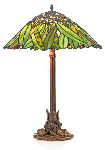 Lampe de table Tiffany végétale style Art nouveau. Artistar. 