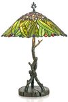 Lampe de table Tiffany végétale verte. Artistar. 