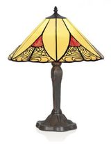 Lampe de table Tiffany de verre jaune et rouge. Artistar. 