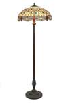 Libellule lampadaire style Tiffany à cabochons multicolores. Artistar. 
