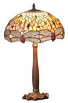 Libellule lampe petit modèle style Tiffany à cabochons multicolores. Artistar. 