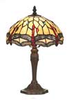 Libellule lampe petit modèle style Tiffany à cabochons multicolores. Artistar. 