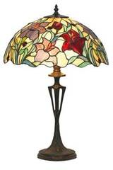 Orchidée lampe style Tiffany rouge moyen modèle. Artistar. Orchidée lampe style Tiffany rouge moyen modèle. Artistar.