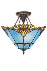Plafonnier Tiffany bleu. Artistar. Plafonnier Tiffany bleu. Artistar.