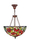 Plafonnier Tiffany motifs coquelicots. Artistar. 