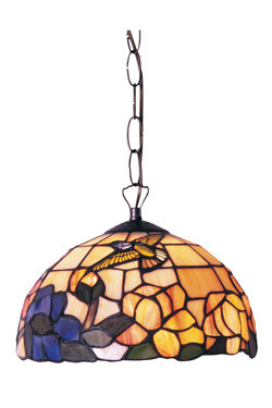 Suspension Tiffany colibri en verre. Artistar. 