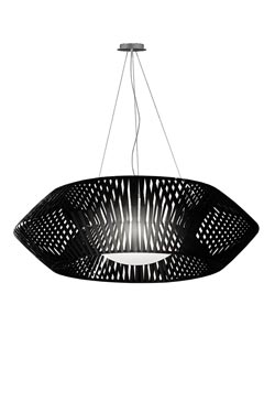 V grande suspension géométrique 105cm noire. Arturo Alvarez. 