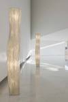 Floor lamp with cylinder pleated white fabric shade Gea. Arturo Alvarez. 