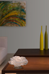 White flower table lamp in fabric Simetech Nevo. Arturo Alvarez. 
