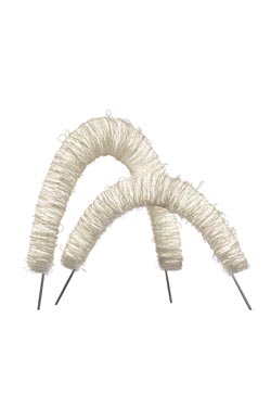 Arc duo of table lamps in white cellulose cord. Arturo Alvarez. 