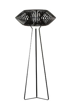 Black graphic floor lamp V. Arturo Alvarez. 