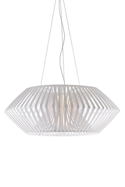 V geometric pendant light 80cm white. Arturo Alvarez. 