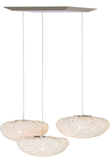 Large triple pendant in white Simetech painted fabric Tati. Arturo Alvarez. 