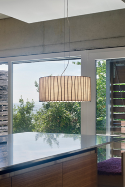 Large white opaque glass pendant Curvas . Arturo Alvarez. 