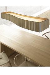 Pendant slats of wenge wood rectangular form. Arturo Alvarez. Pendant slats of wenge wood rectangular form. Arturo Alvarez.