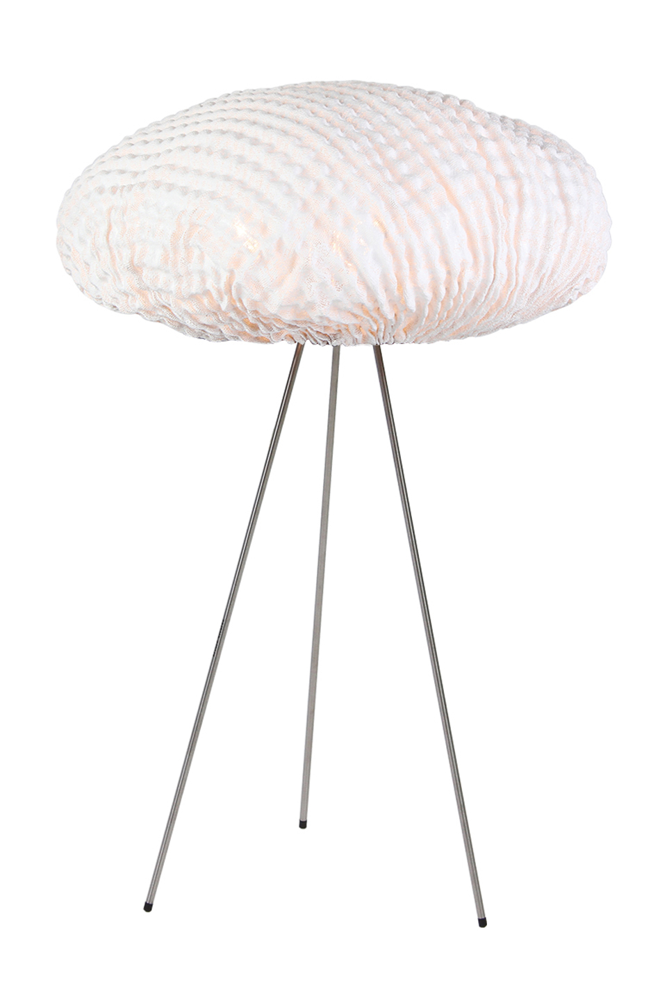Tripod white lamp in fabric Simetech Tati. Arturo Alvarez. 
