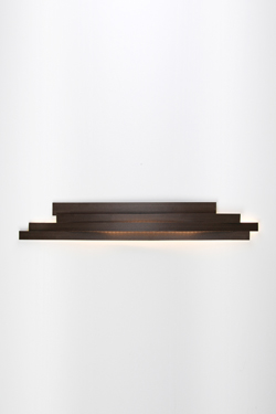 Li long and large brown pressed cellulose LED wall lamp . Arturo Alvarez. 