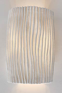 Pleated white fabric wall lamp Gea. Arturo Alvarez. 